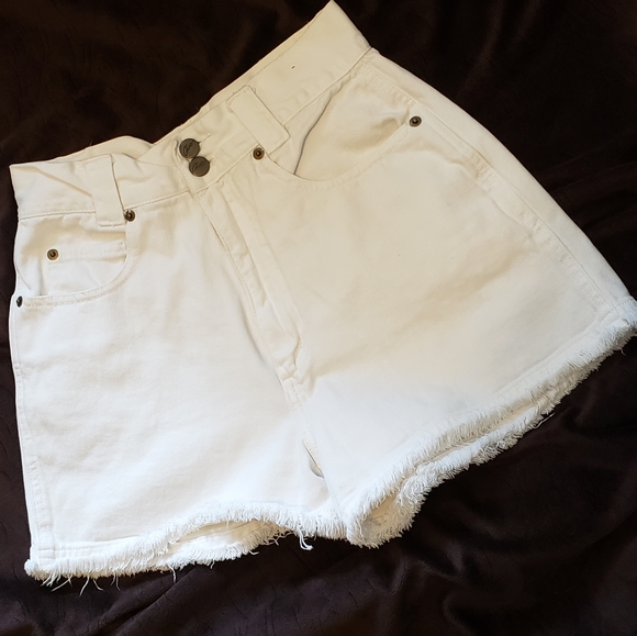 CHAZ Pure White Shorts High Waist Vintage - Picture 2 of 9